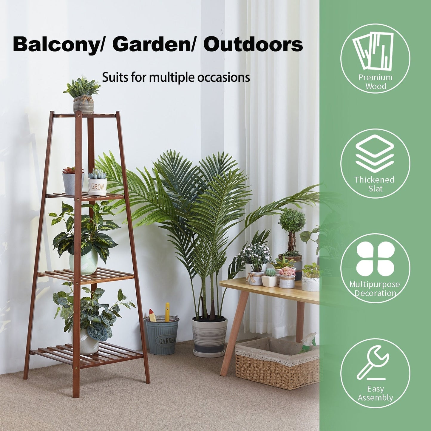 Holz Blumenständer Pflanzenrahmen Balkon Mehrstöckige Topfregale