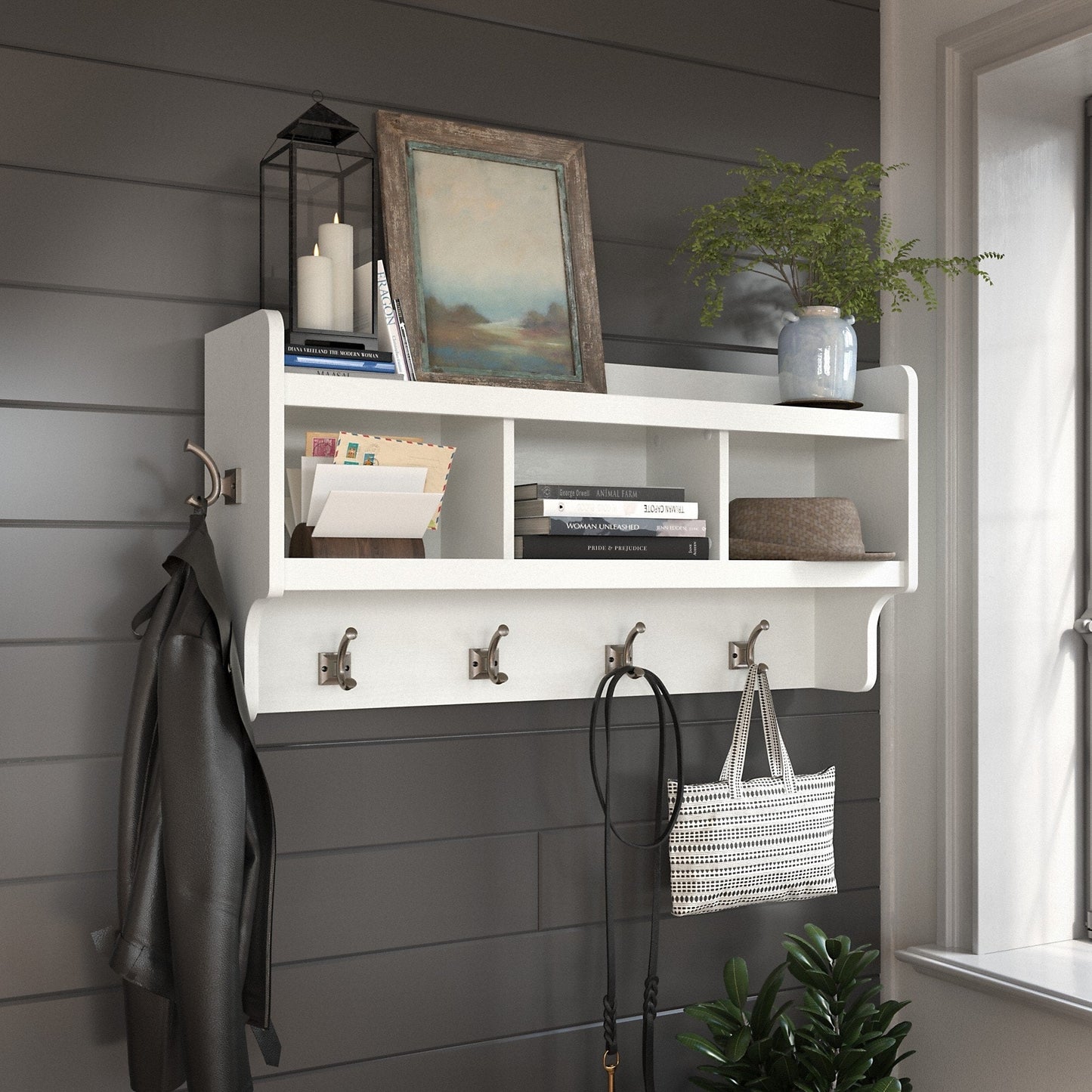Woodland 40W Wandgarderobe mit Ablage von Bush Furniture