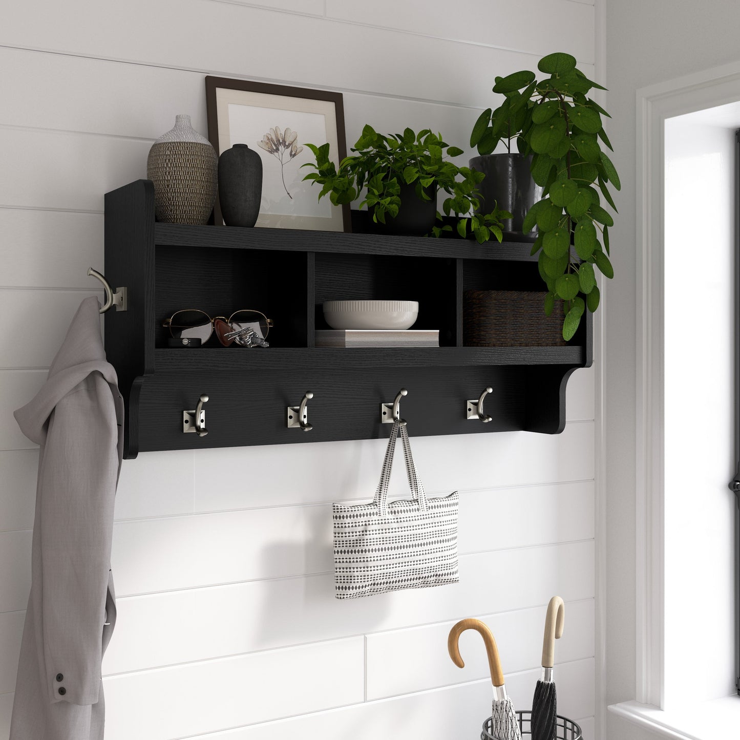 Woodland 40W Wandgarderobe mit Ablage von Bush Furniture