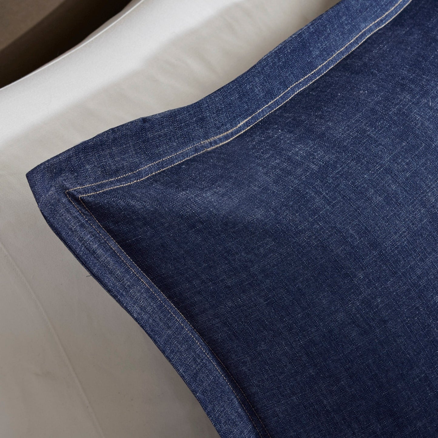 Woolrich Perry Blue Übergroßes und überfülltes Denim-Bettdeckenset
