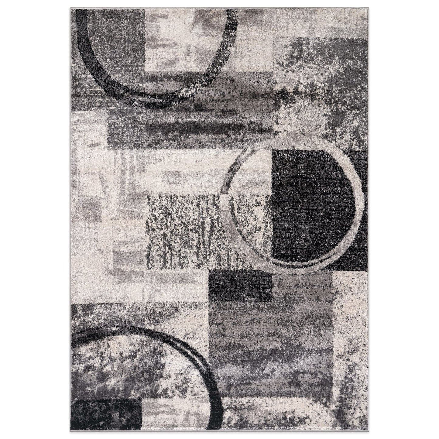 World Rug Gallery Abstract Polypropylene Machine-Made Circle Area Rug