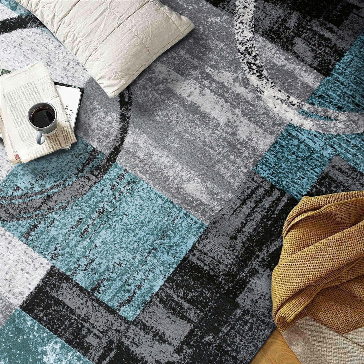 World Rug Gallery Abstract Polypropylene Machine-Made Circle Area Rug