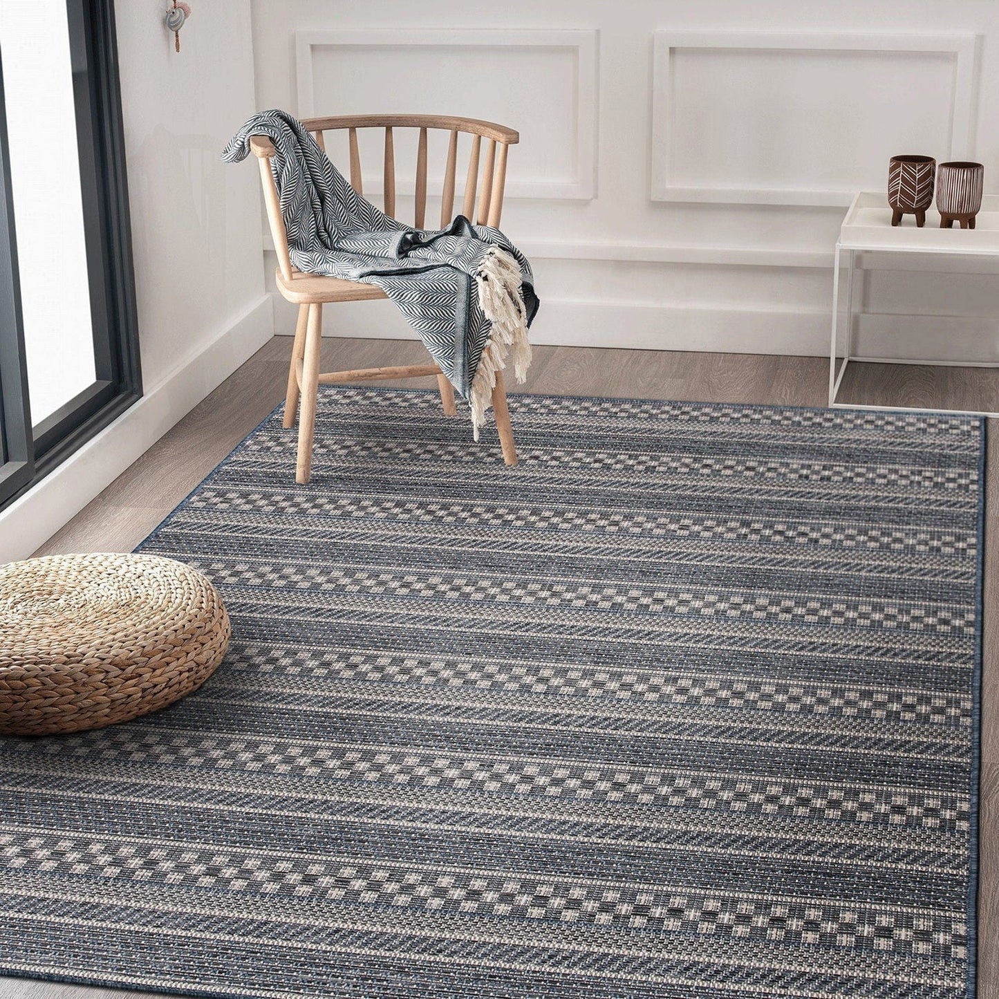 World Rug Gallery Bohemian Geometric Stripe Indoor/Outdoor-Teppich