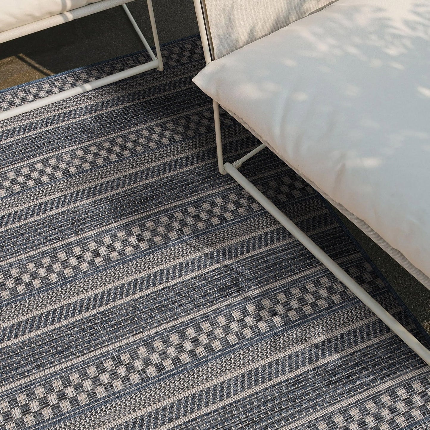 World Rug Gallery Bohemian Geometric Stripe Indoor/Outdoor-Teppich