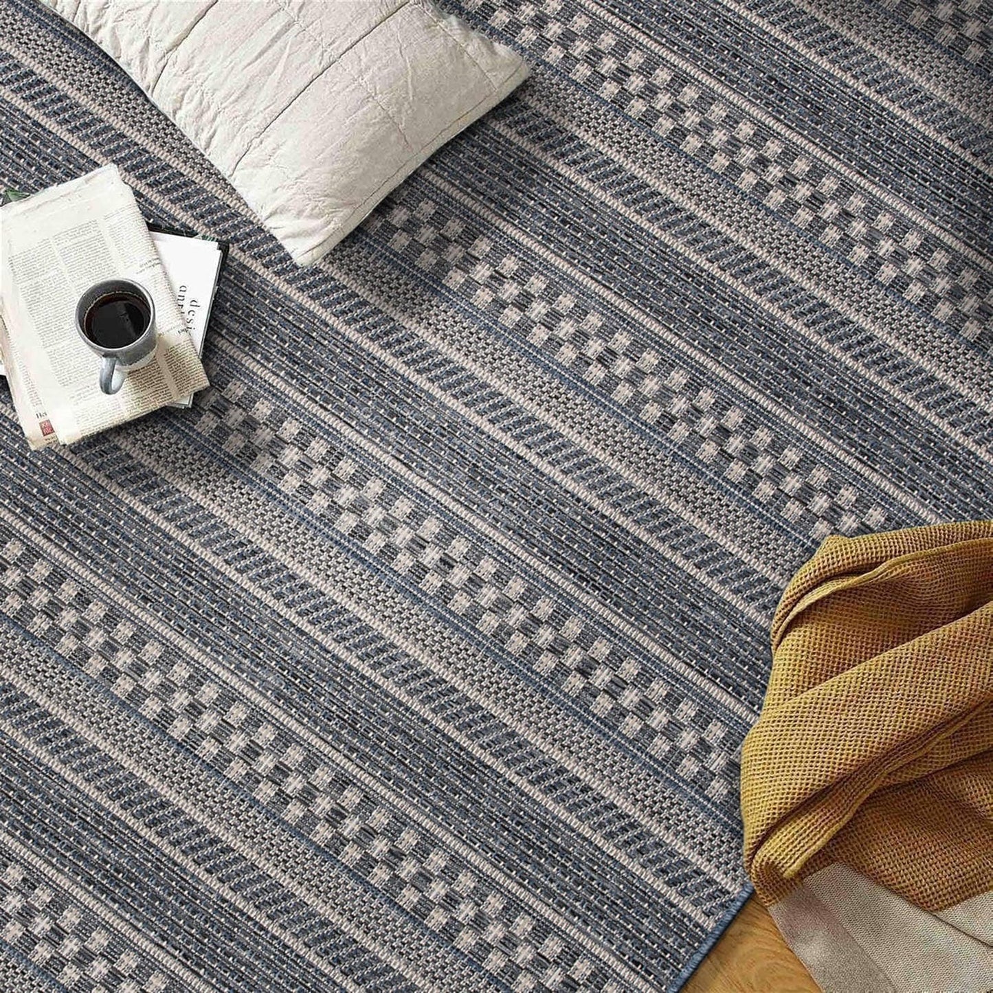 World Rug Gallery Bohemian Geometric Stripe Indoor/Outdoor-Teppich