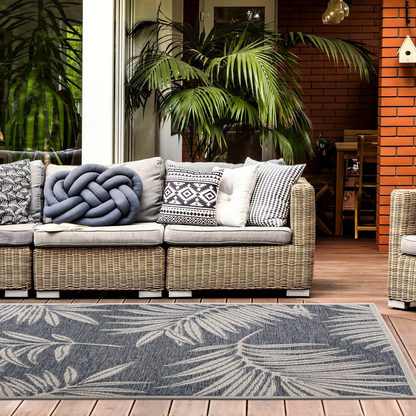 World Rug Gallery – Moderner Teppich für drinnen und draußen mit Blumenmuster