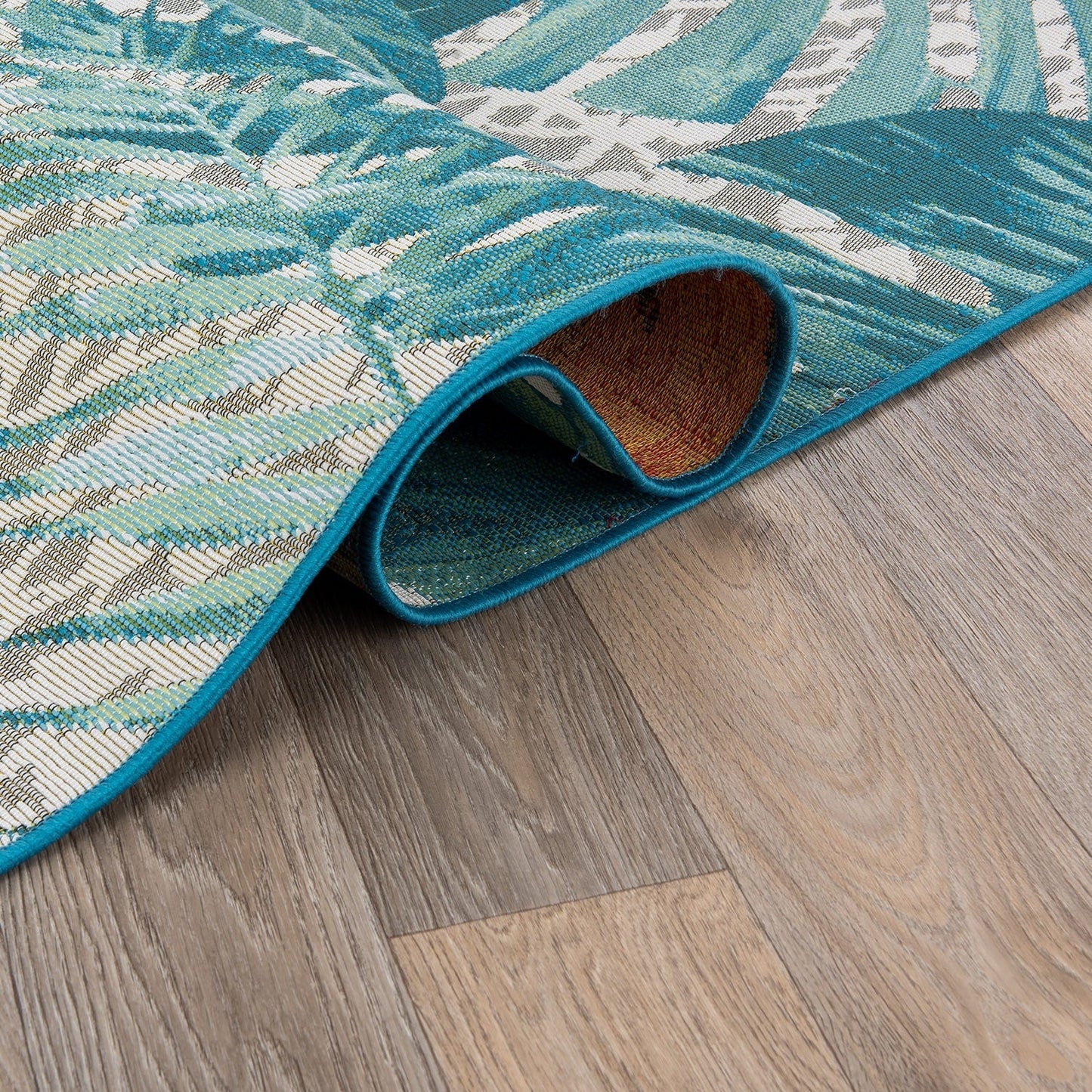 World Rug Gallery – Moderner Teppich für drinnen und draußen mit tropischem Blumenmuster