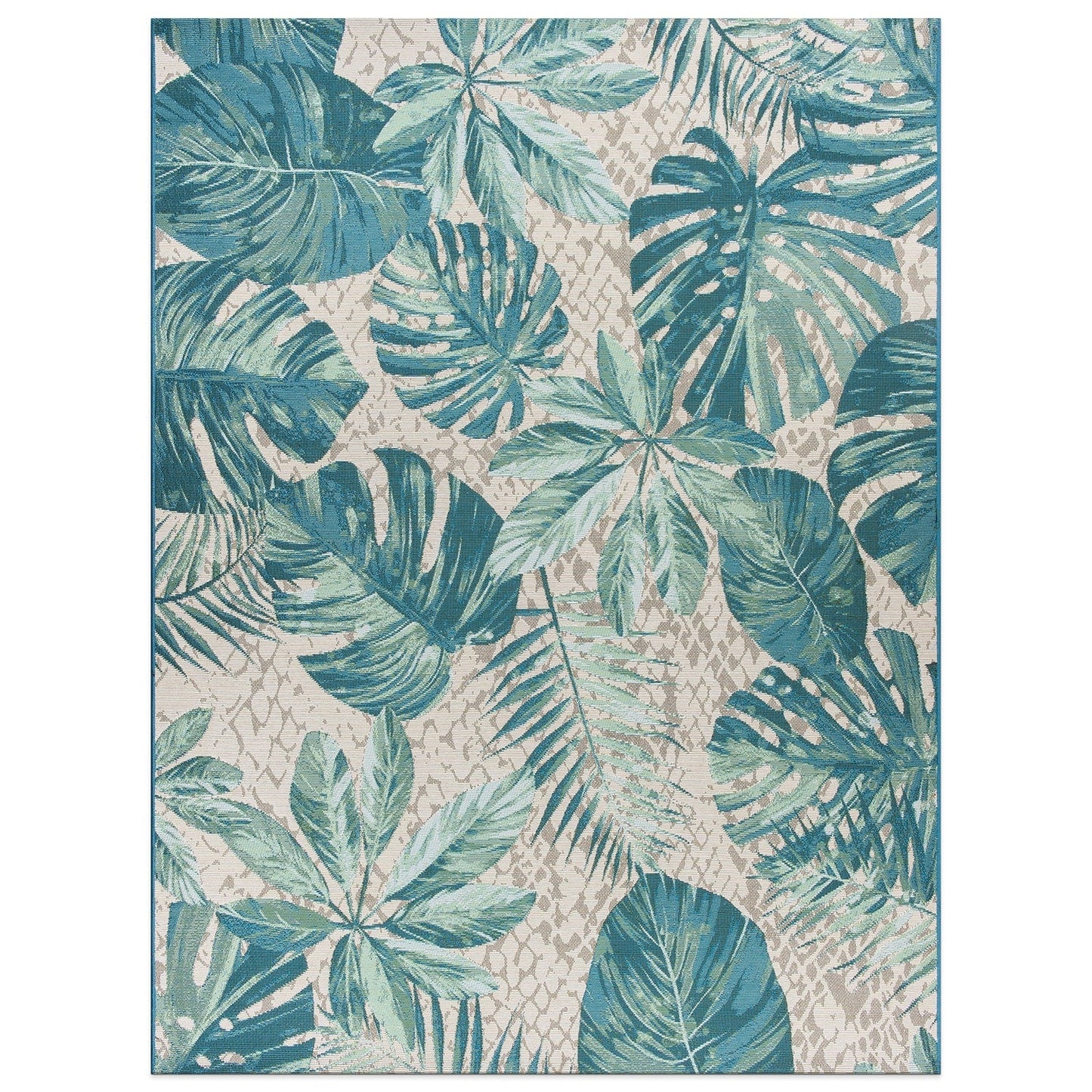 World Rug Gallery – Moderner Teppich für drinnen und draußen mit tropischem Blumenmuster
