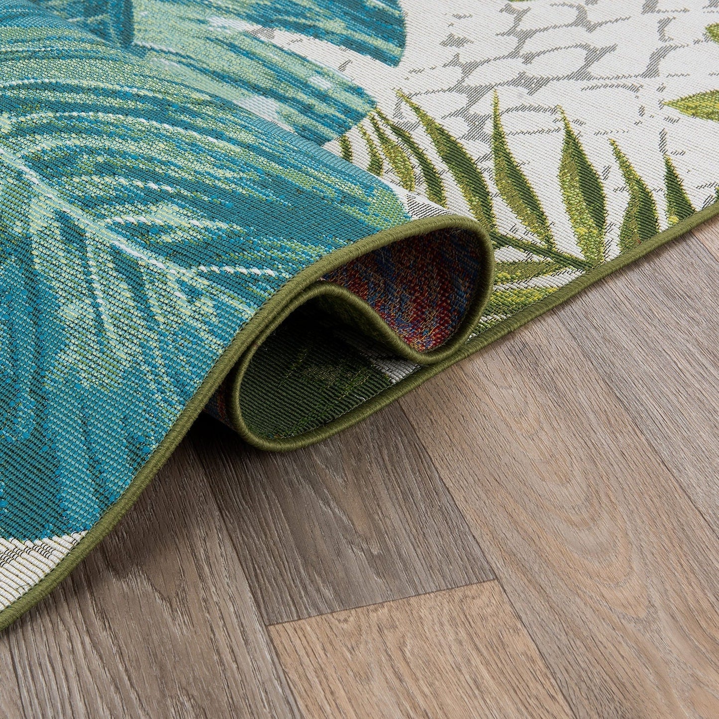 World Rug Gallery – Moderner Teppich für drinnen und draußen mit tropischem Blumenmuster