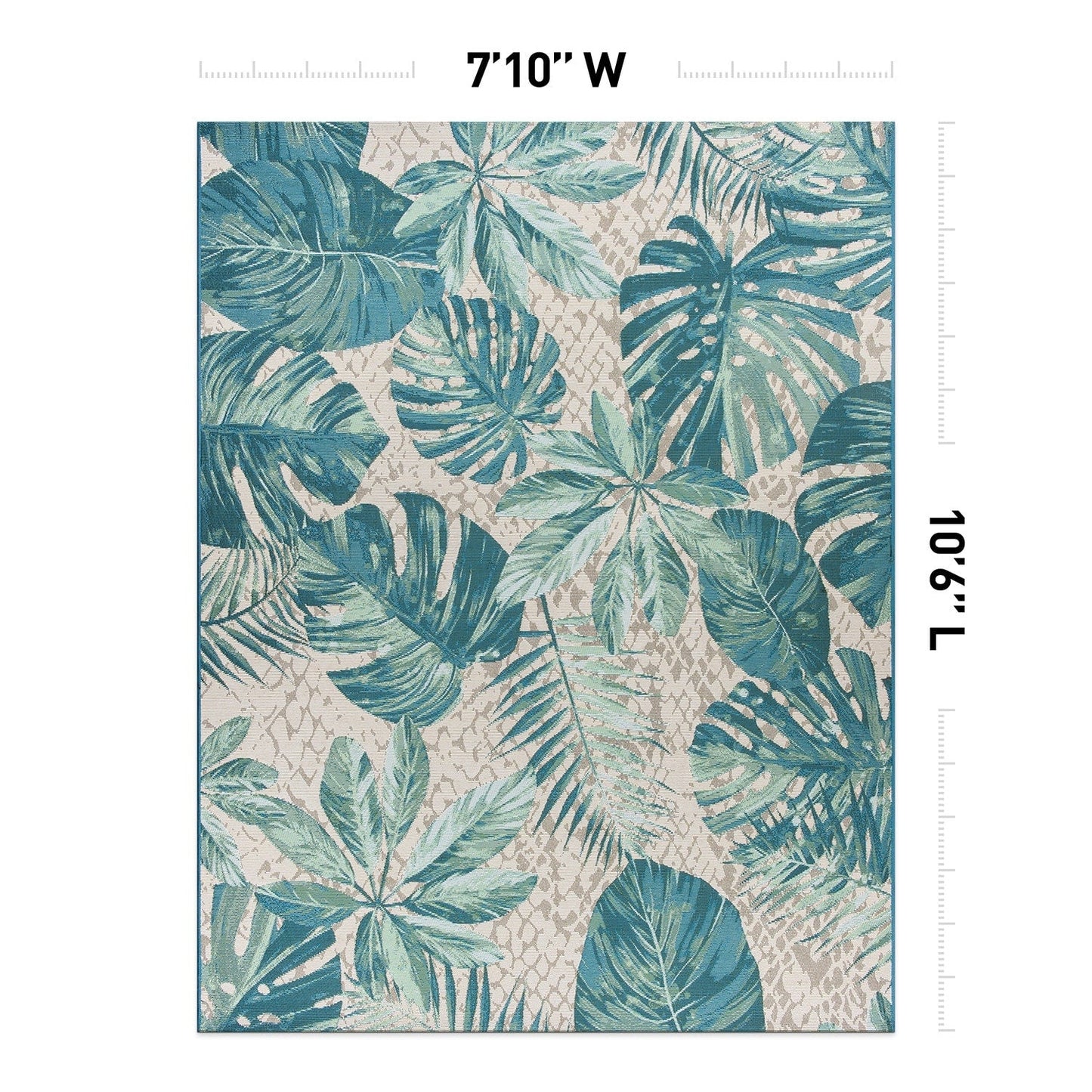 World Rug Gallery – Moderner Teppich für drinnen und draußen mit tropischem Blumenmuster
