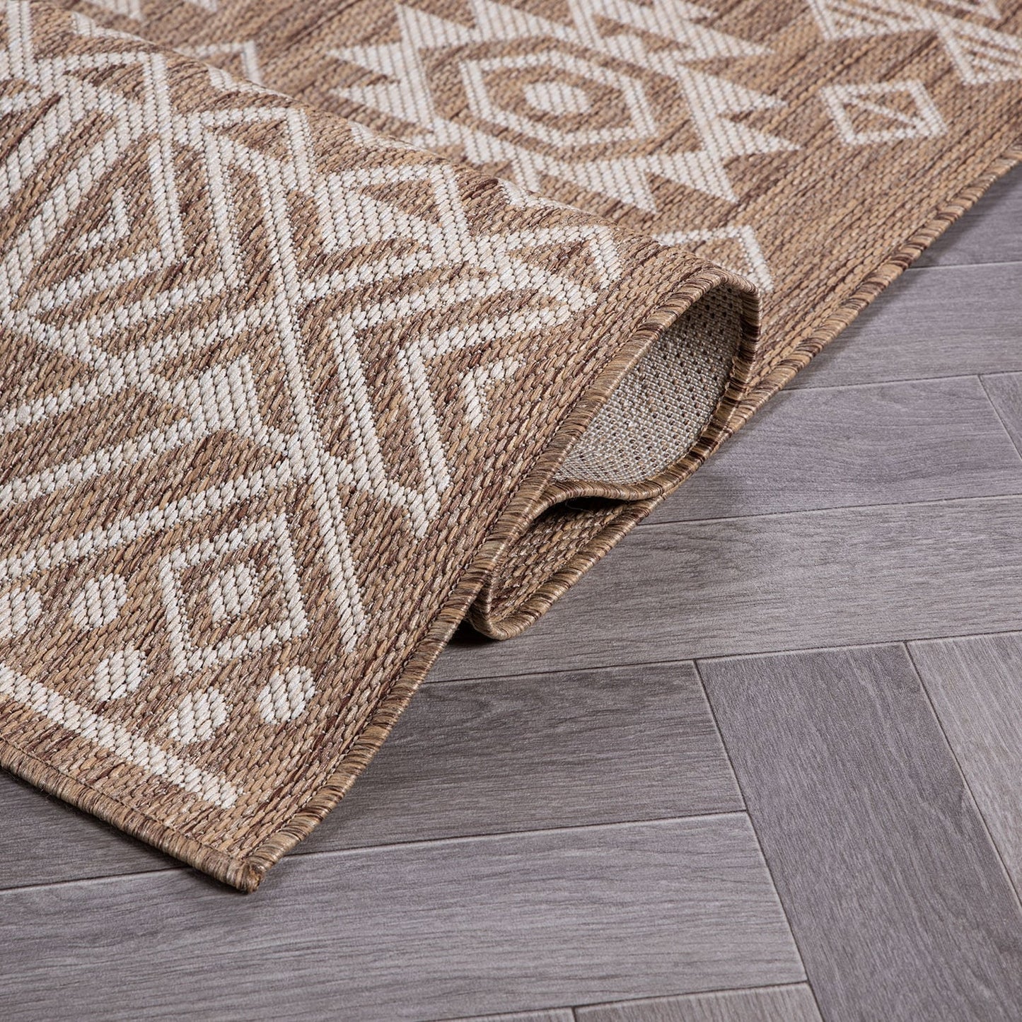 World Rug Gallery Distressed Geometric Bohemian Textured Flat Weave Indoor/Outdoor Area Rug