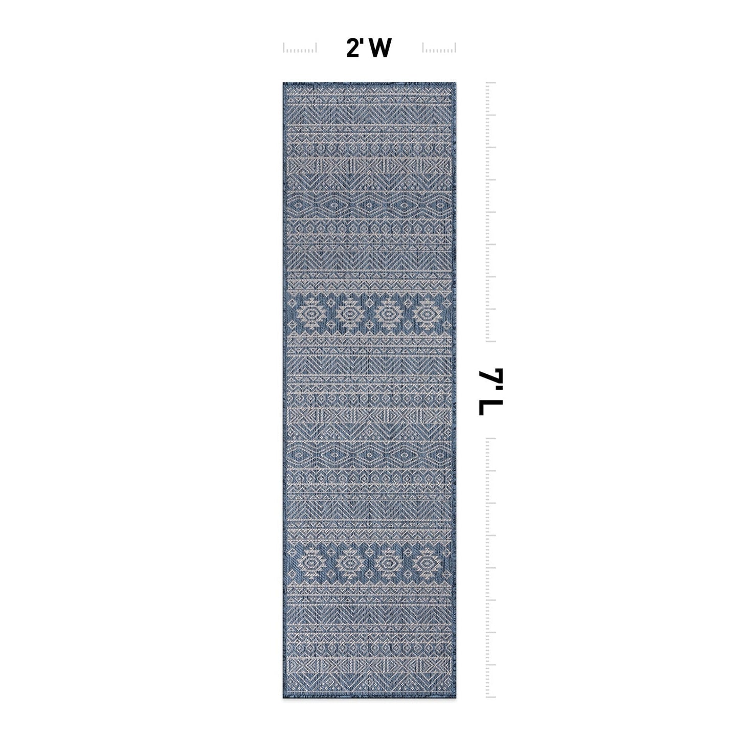 World Rug Gallery Distressed Geometric Bohemian Textured Flat Weave Indoor/Outdoor Area Rug
