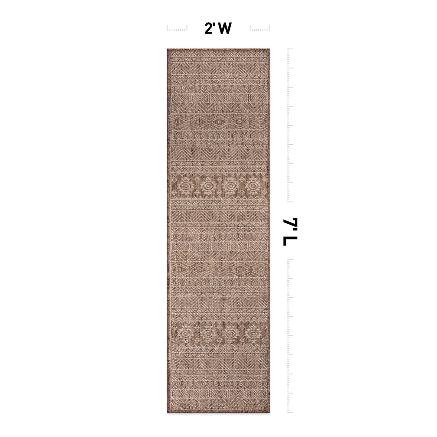 World Rug Gallery Distressed Geometric Bohemian Textured Flat Weave Indoor/Outdoor Area Rug