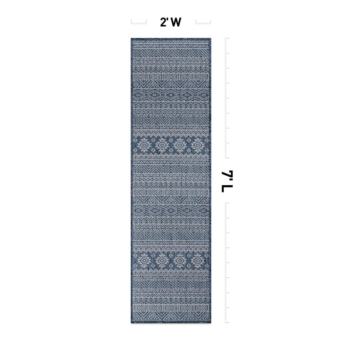 World Rug Gallery Distressed Geometric Bohemian Textured Flat Weave Indoor/Outdoor Area Rug