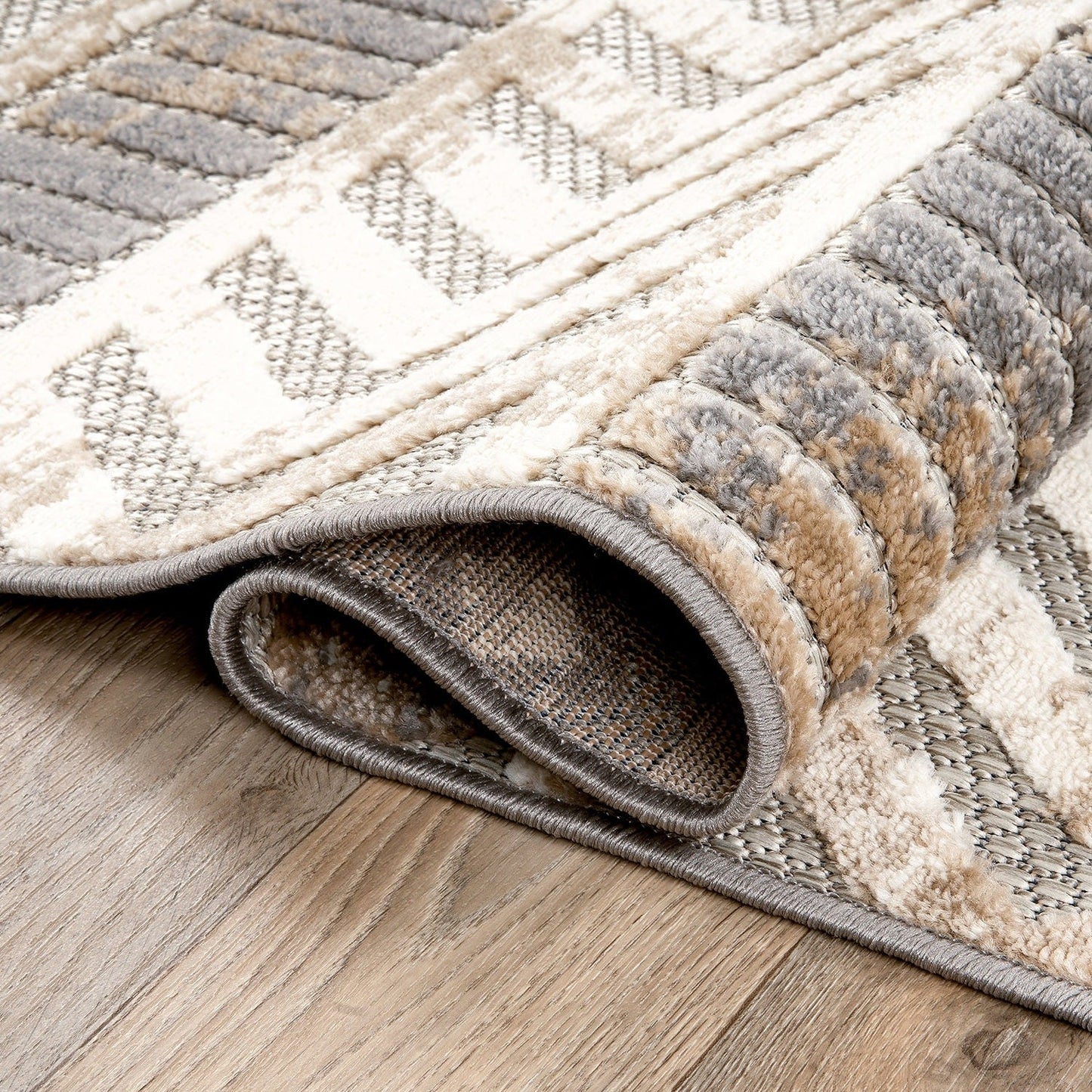 World Rug Gallery Distressed Geometric Indoor/Outdoor Area Rug