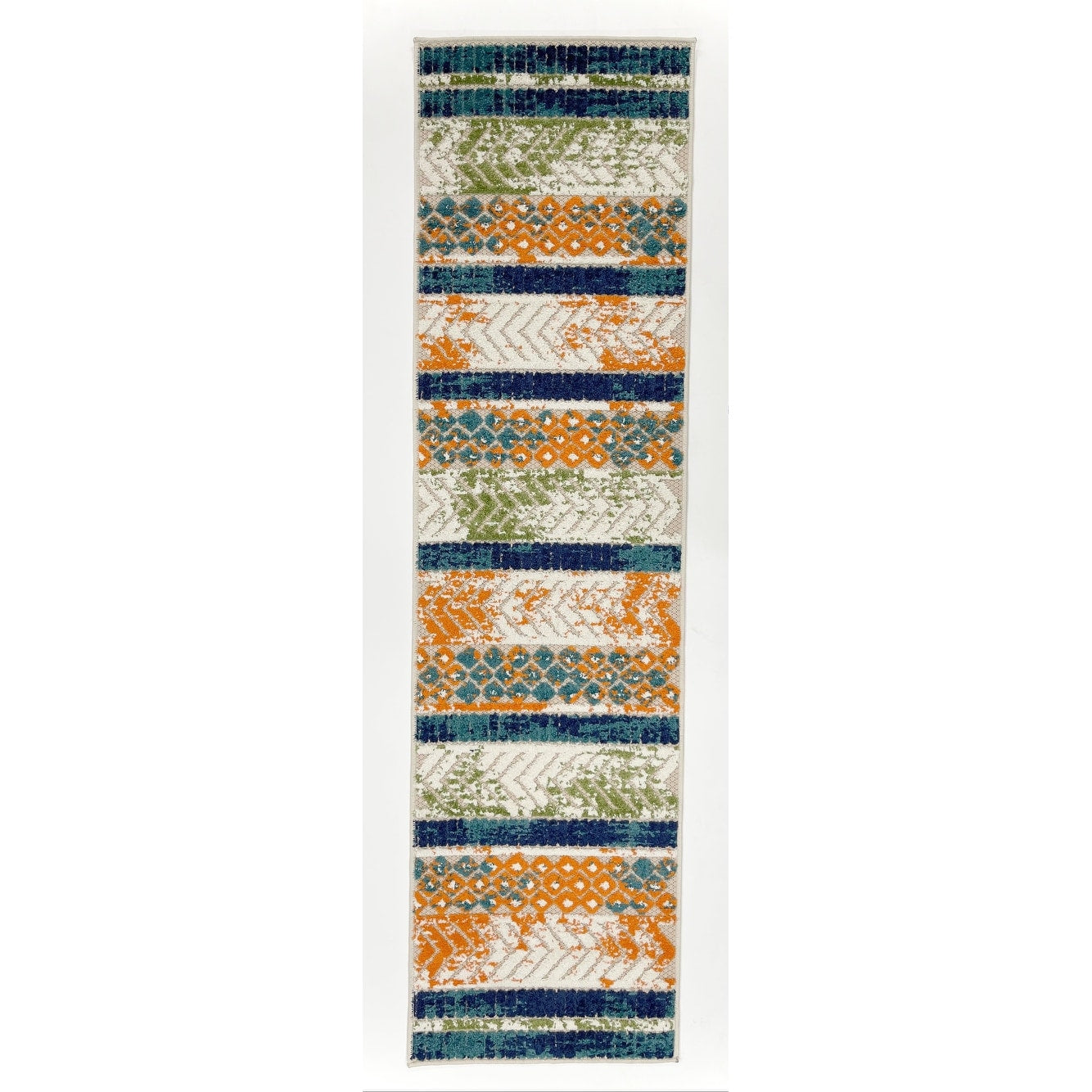 World Rug Gallery Distressed Geometric Indoor/Outdoor Area Rug