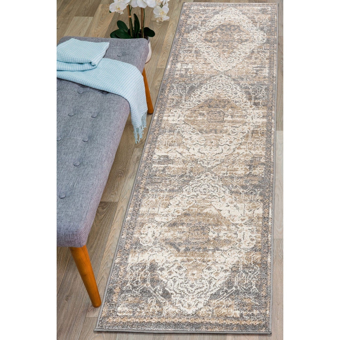 World Rug Gallery Traditioneller Teppich für drinnen und draußen im Used-Look