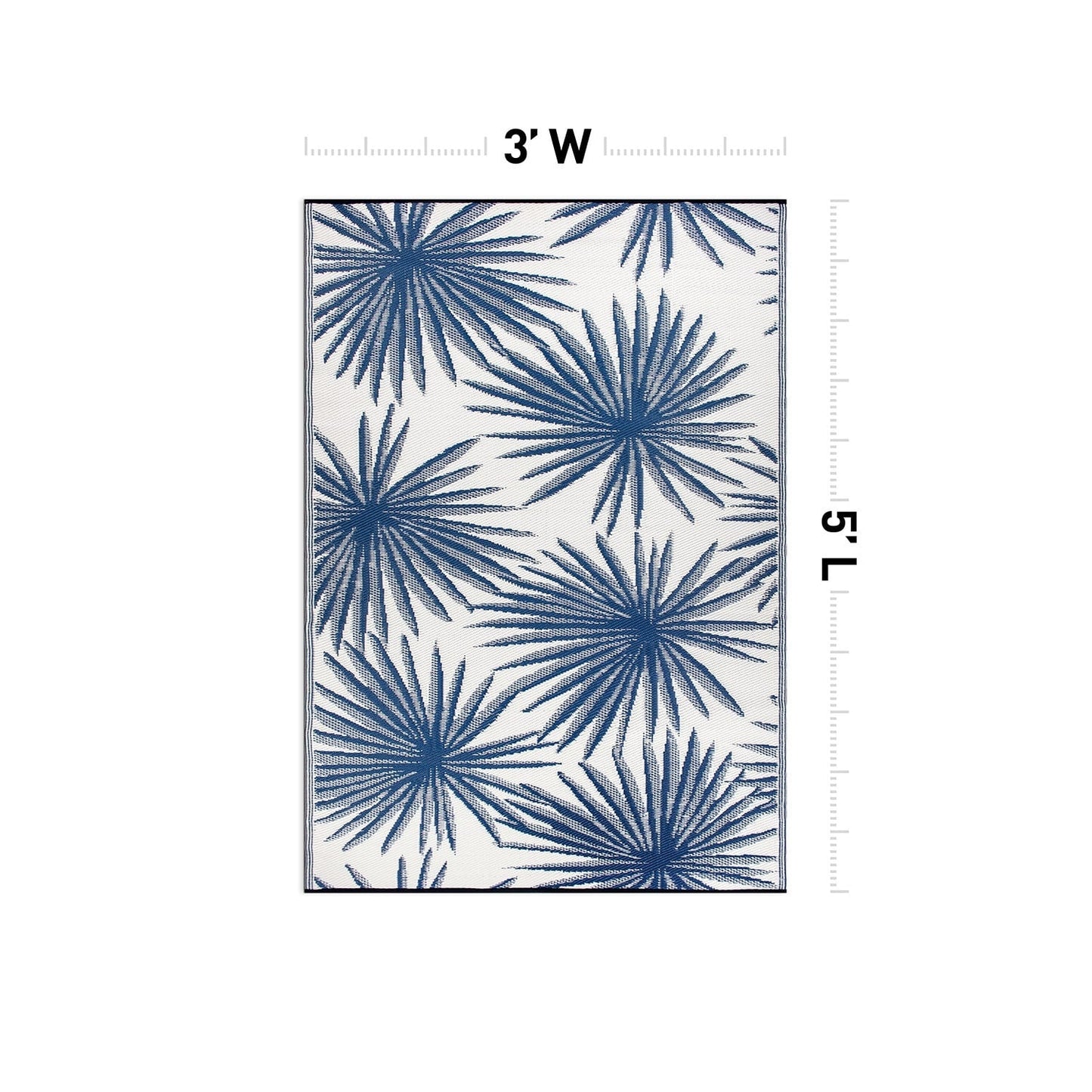 World Rug Gallery – Wendbare Outdoor-Teppiche aus recyceltem Kunststoff mit Blumenmuster und tropischem Muster