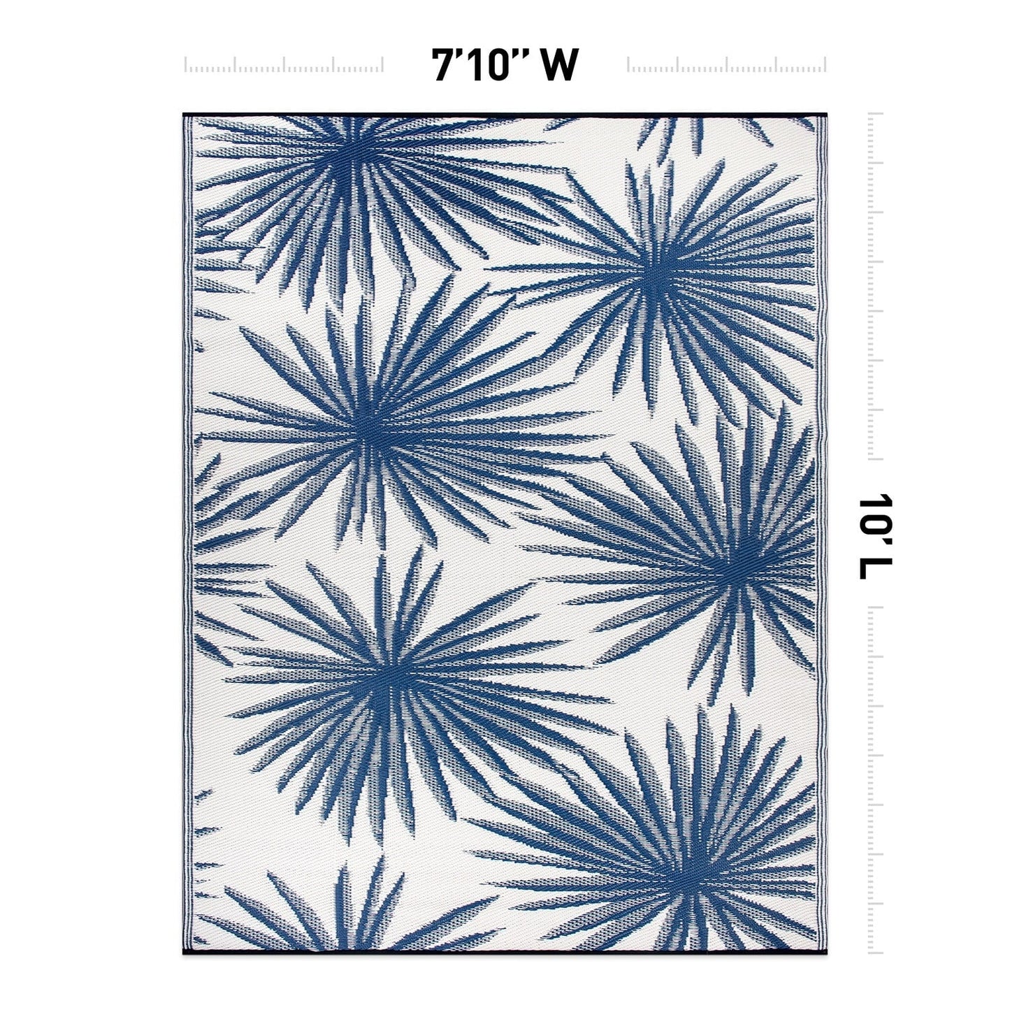 World Rug Gallery – Wendbare Outdoor-Teppiche aus recyceltem Kunststoff mit Blumenmuster und tropischem Muster