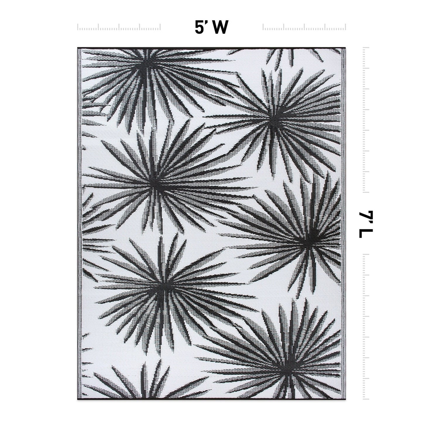 World Rug Gallery – Wendbare Outdoor-Teppiche aus recyceltem Kunststoff mit Blumenmuster und tropischem Muster