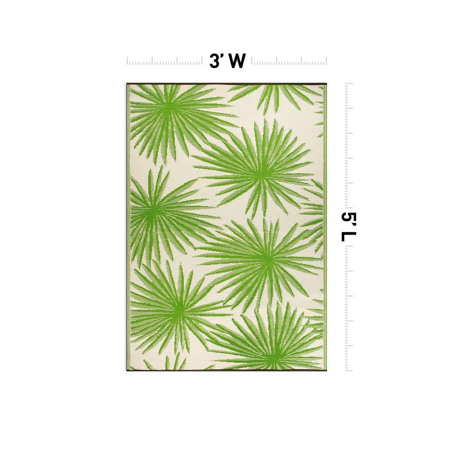 World Rug Gallery – Wendbare Outdoor-Teppiche aus recyceltem Kunststoff mit Blumenmuster und tropischem Muster