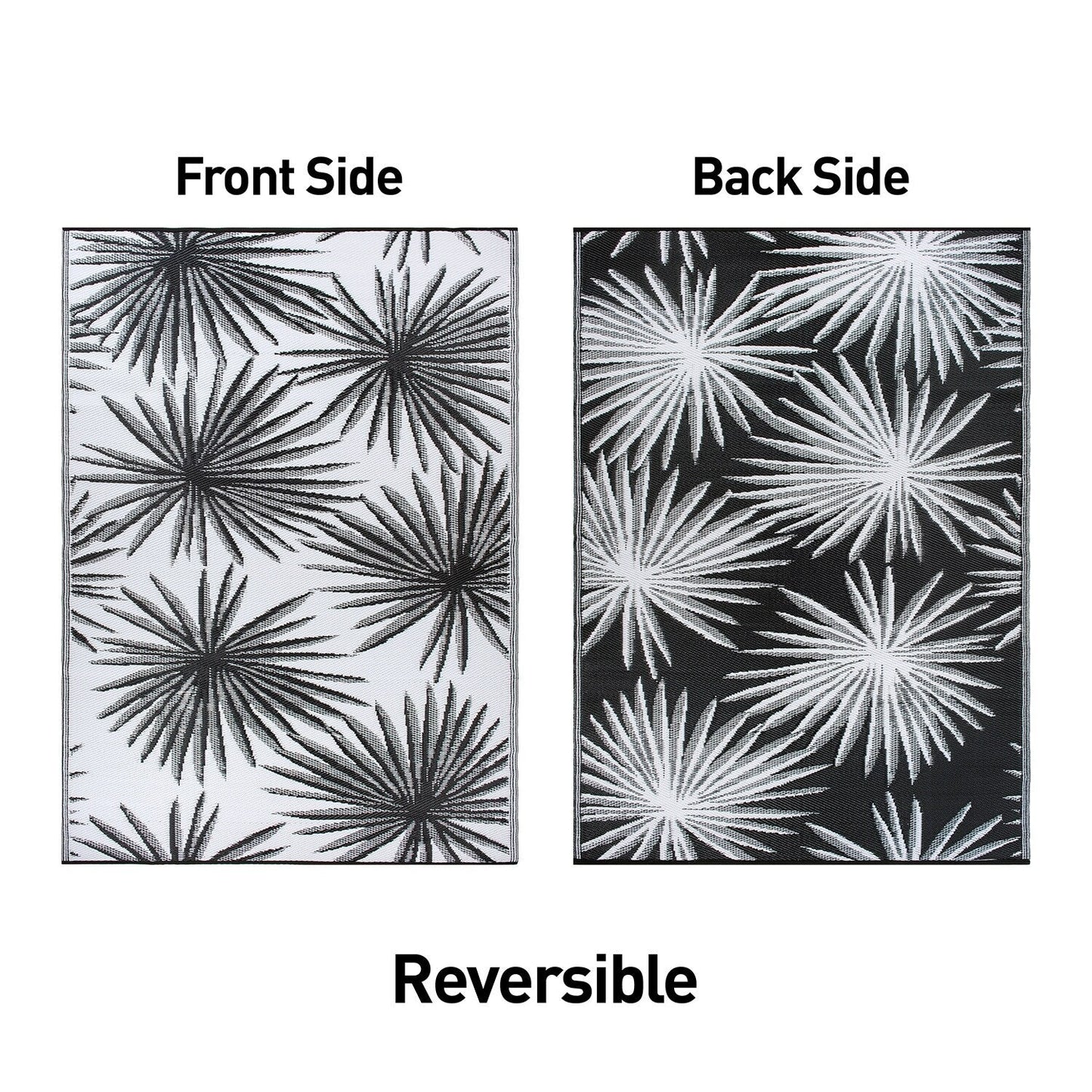 World Rug Gallery – Wendbare Outdoor-Teppiche aus recyceltem Kunststoff mit Blumenmuster und tropischem Muster