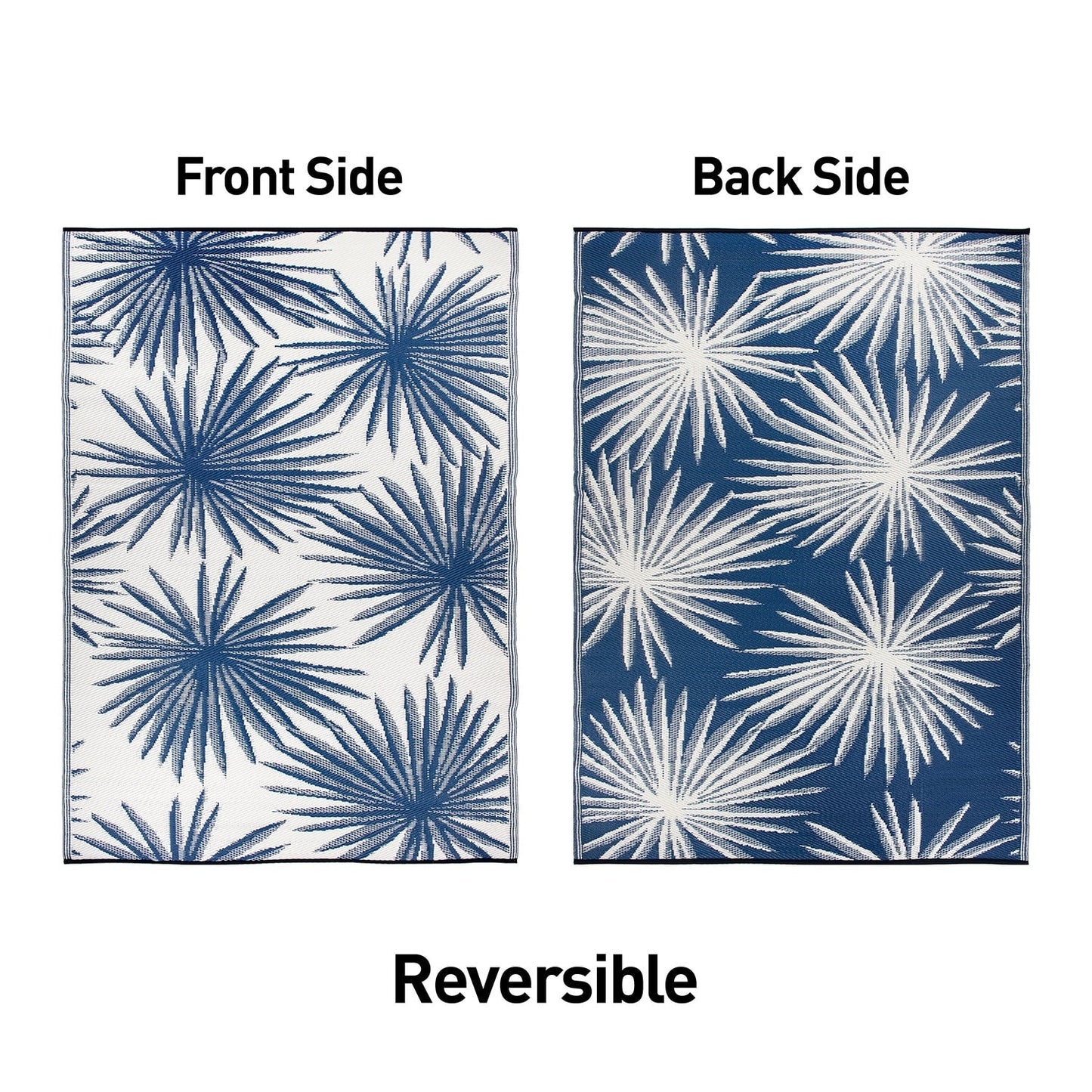 World Rug Gallery – Wendbare Outdoor-Teppiche aus recyceltem Kunststoff mit Blumenmuster und tropischem Muster
