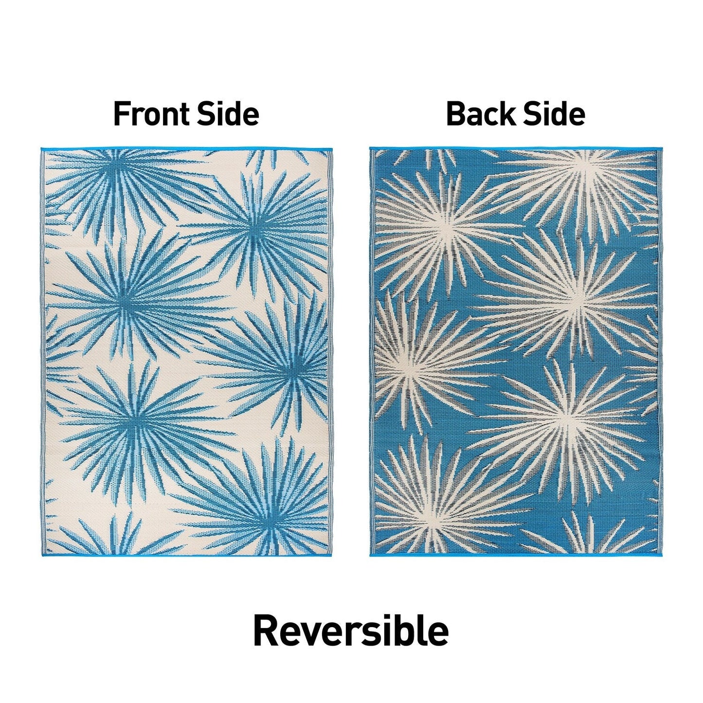 World Rug Gallery – Wendbare Outdoor-Teppiche aus recyceltem Kunststoff mit Blumenmuster und tropischem Muster