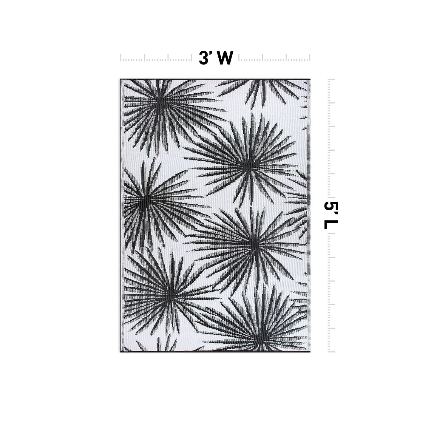 World Rug Gallery – Wendbare Outdoor-Teppiche aus recyceltem Kunststoff mit Blumenmuster und tropischem Muster
