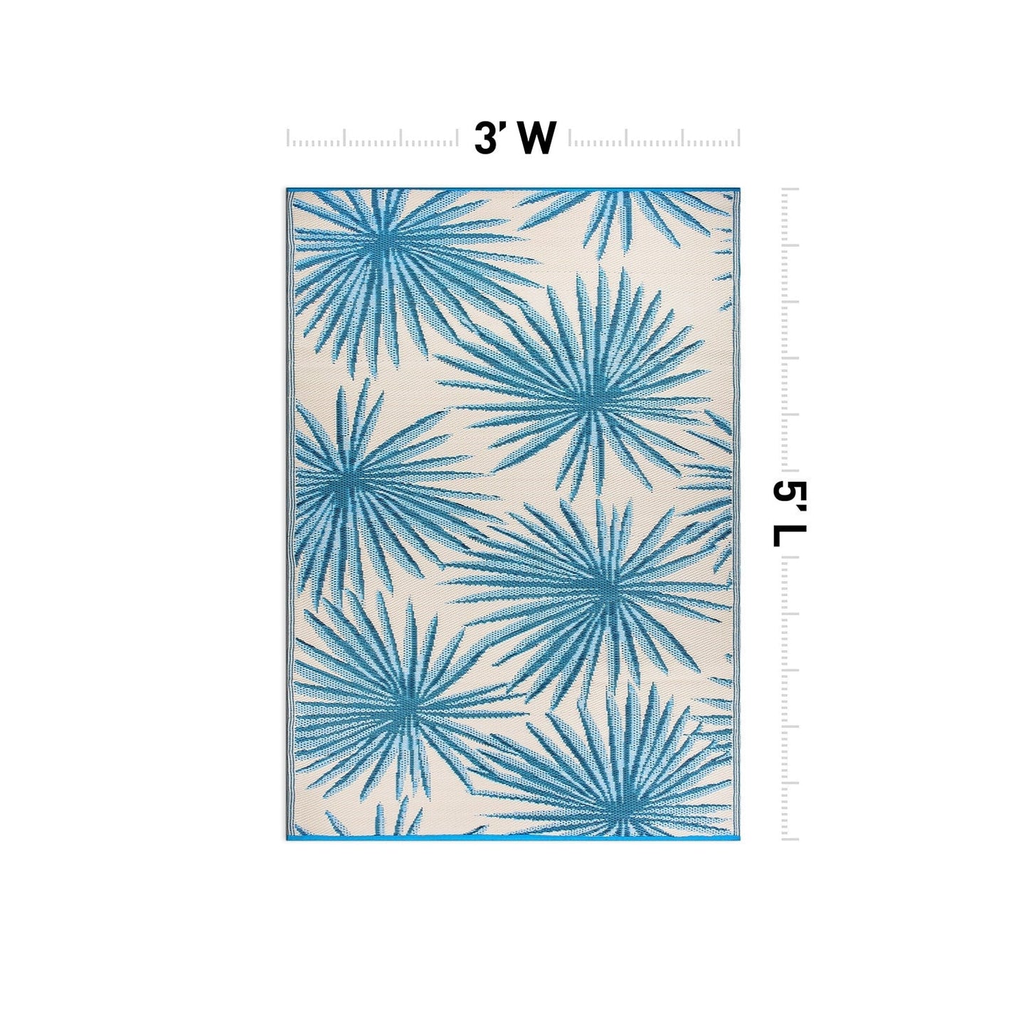 World Rug Gallery – Wendbare Outdoor-Teppiche aus recyceltem Kunststoff mit Blumenmuster und tropischem Muster