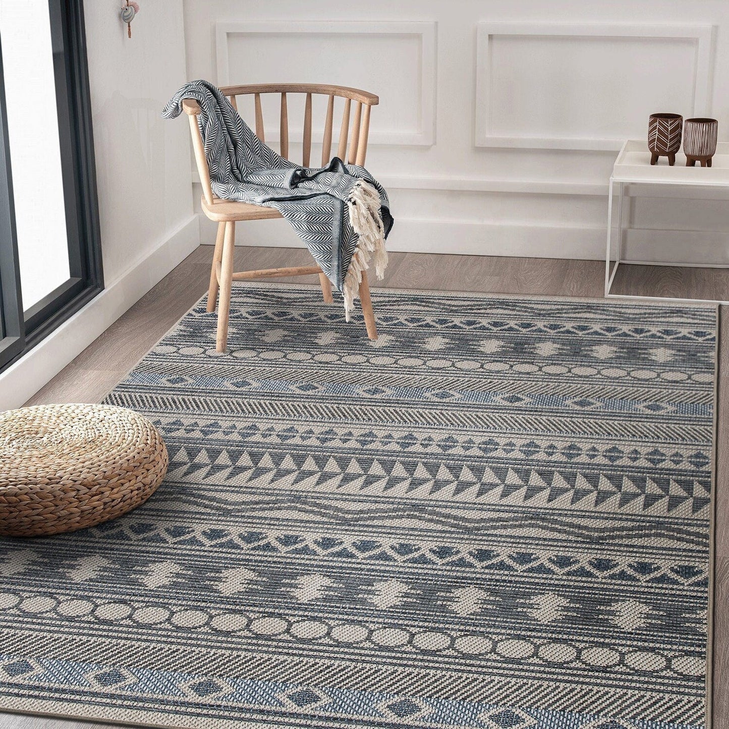 World Rug Gallery Moderner Bohemian Global Teppich für drinnen und draußen
