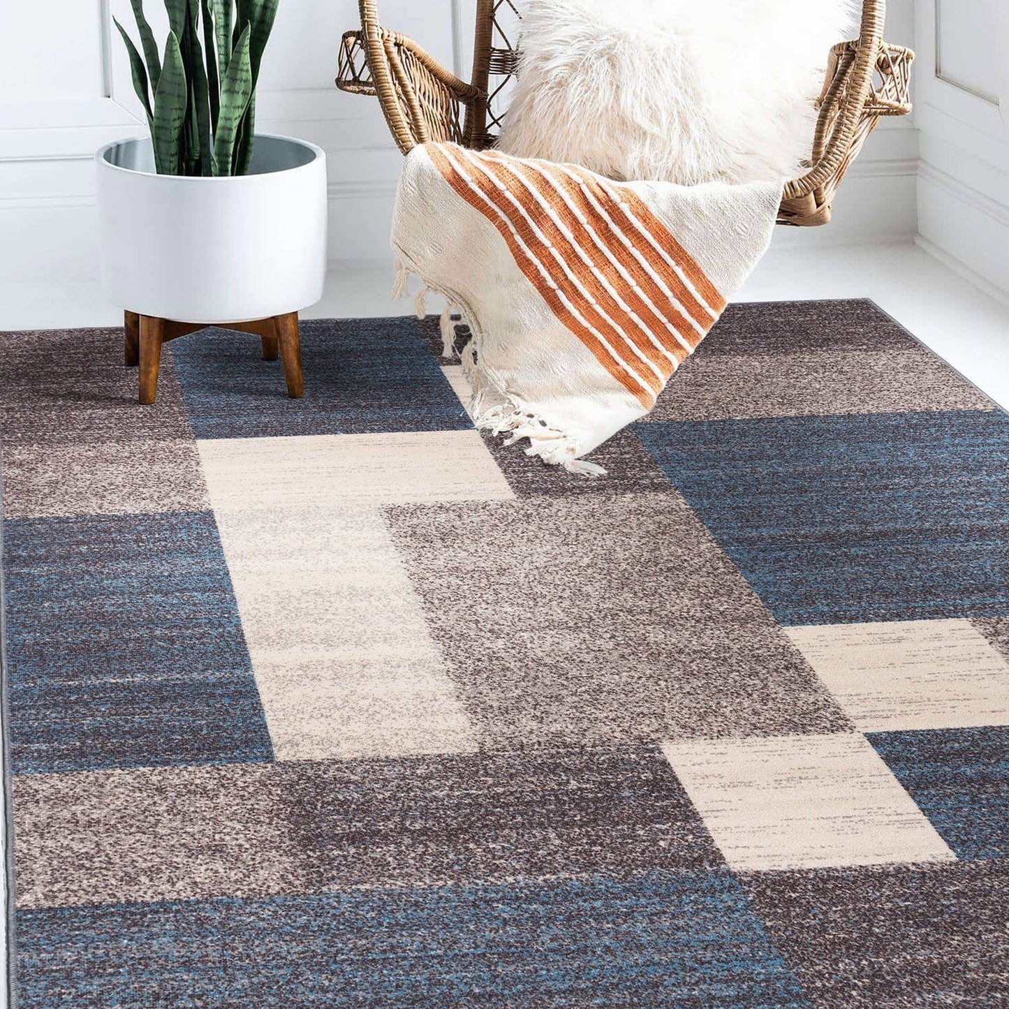World Rug Gallery Rutschfester Teppich im modernen Boxen-Design