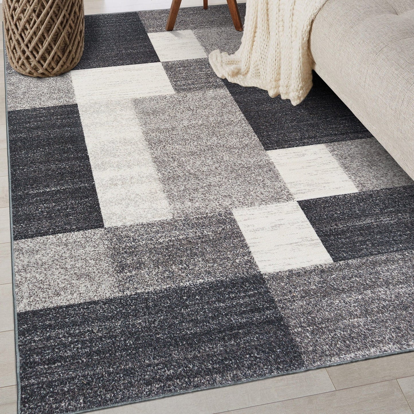 World Rug Gallery Rutschfester Teppich im modernen Boxen-Design