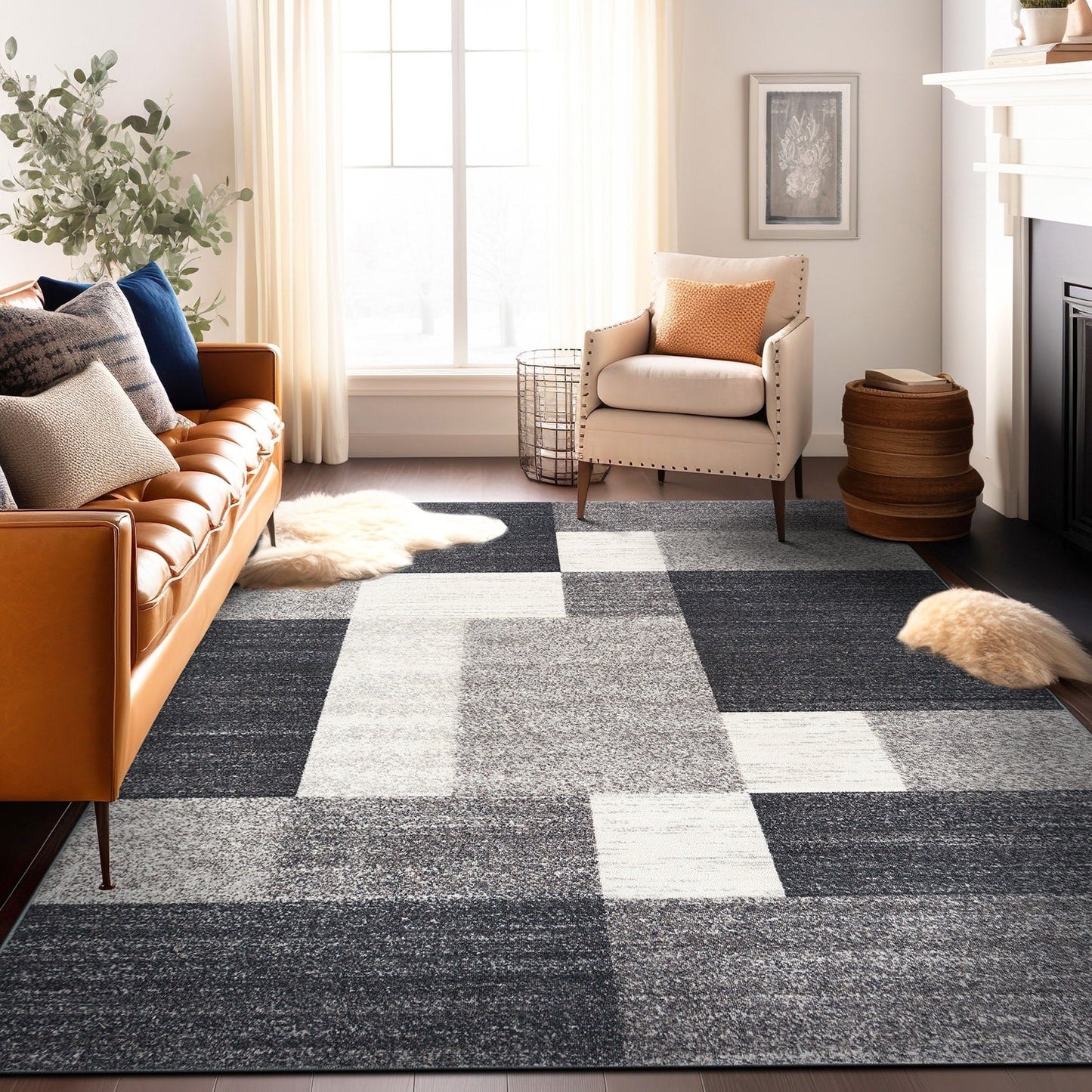 World Rug Gallery Rutschfester Teppich im modernen Boxen-Design