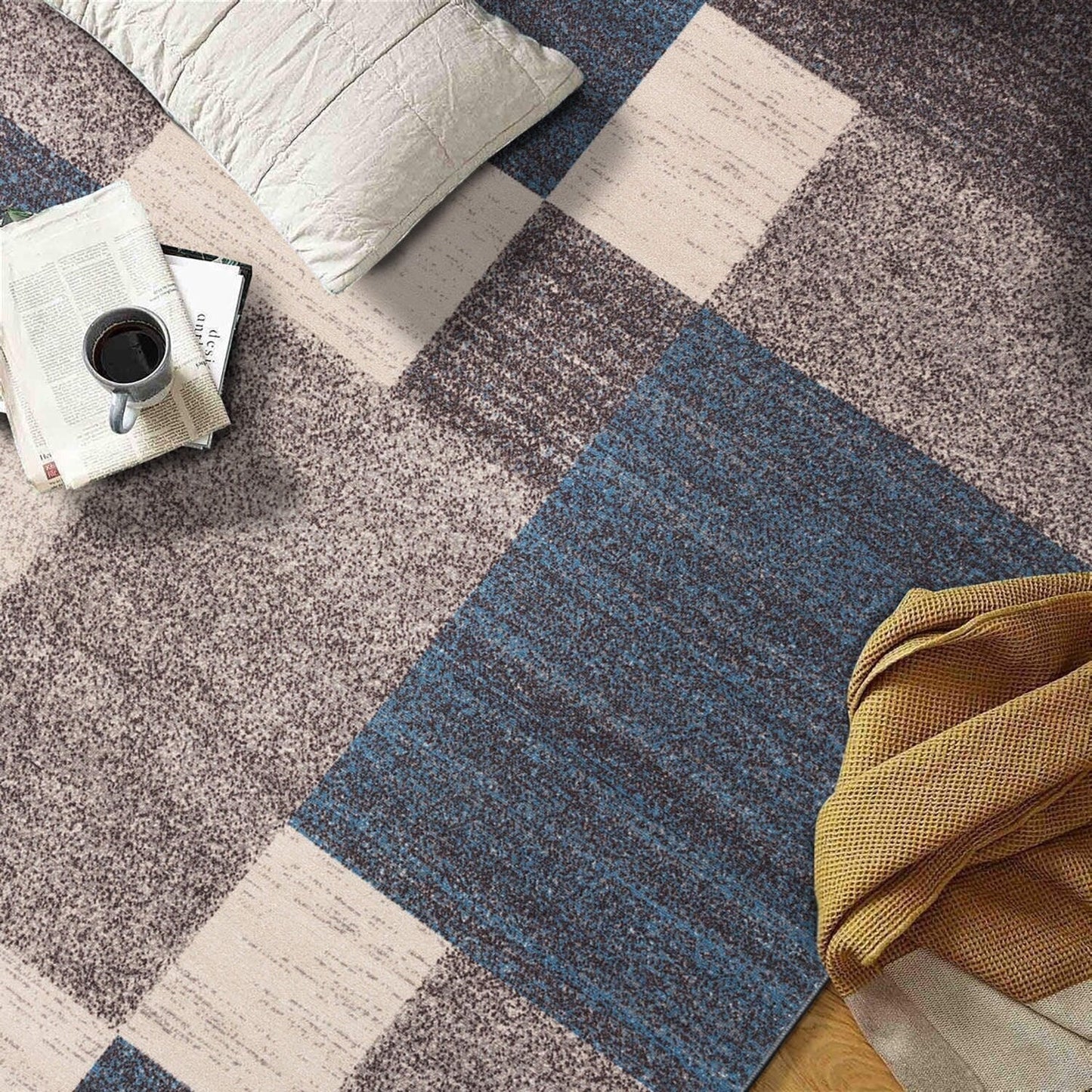 World Rug Gallery Rutschfester Teppich im modernen Boxen-Design