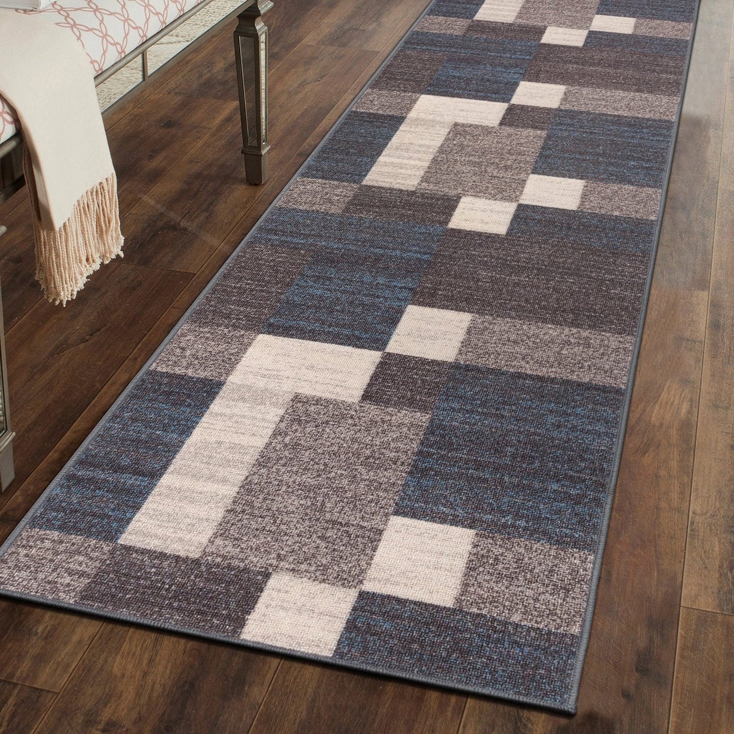 World Rug Gallery Rutschfester Teppich im modernen Boxen-Design
