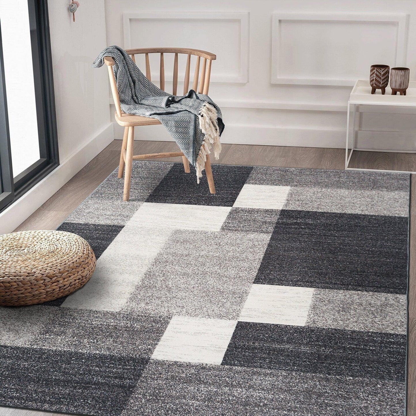 World Rug Gallery Rutschfester Teppich im modernen Boxen-Design