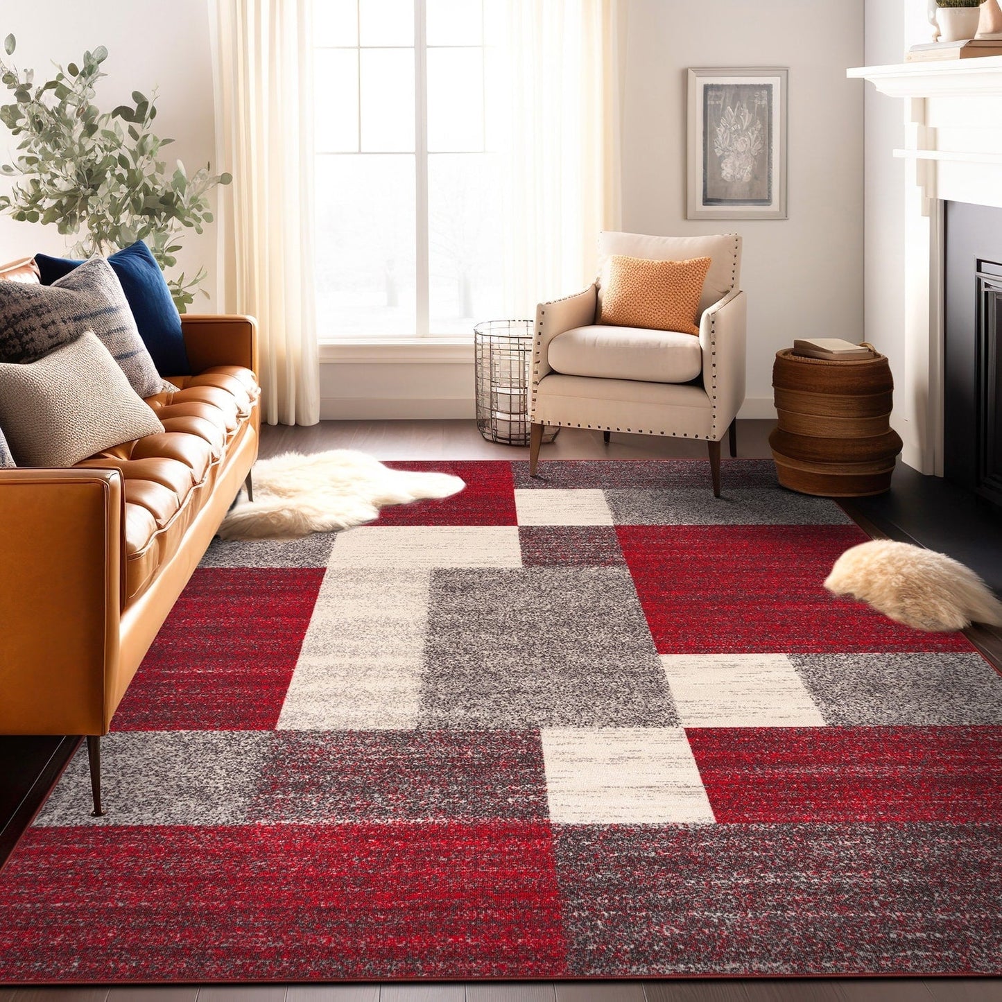 World Rug Gallery Rutschfester Teppich im modernen Boxen-Design