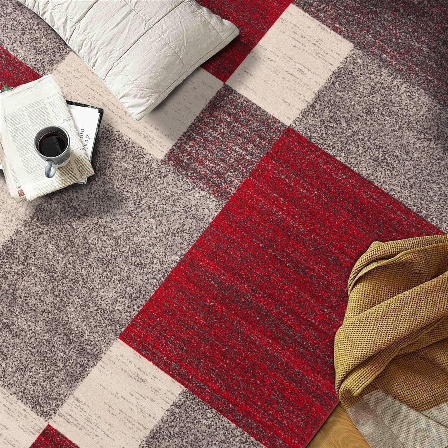 World Rug Gallery Rutschfester Teppich im modernen Boxen-Design