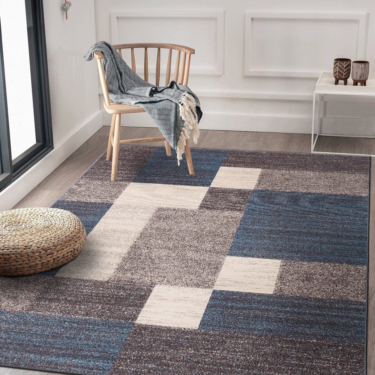 World Rug Gallery Rutschfester Teppich im modernen Boxen-Design