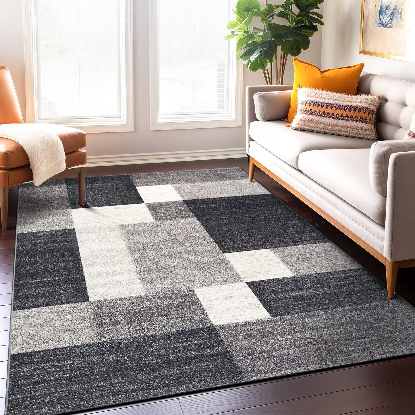 World Rug Gallery Rutschfester Teppich im modernen Boxen-Design