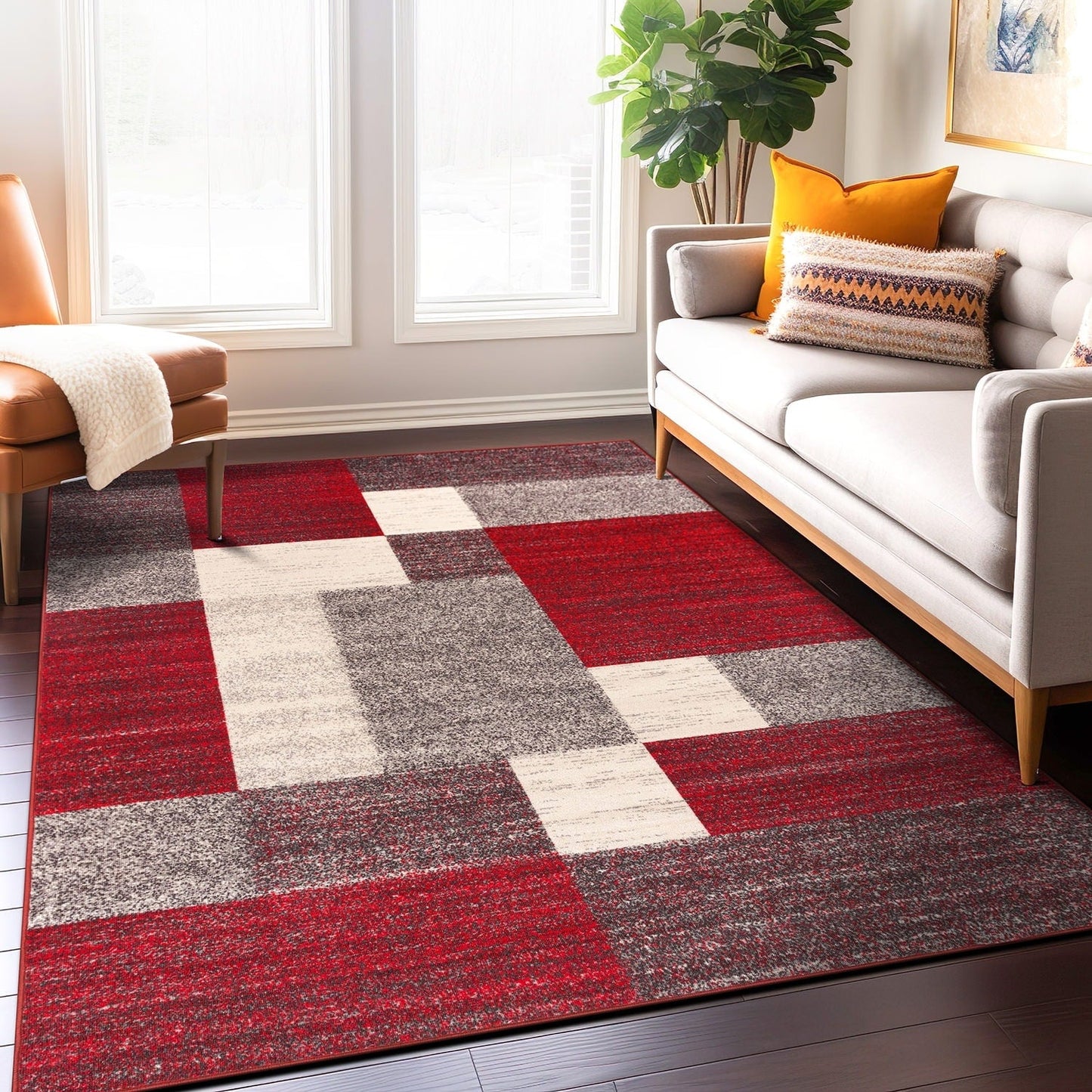 World Rug Gallery Rutschfester Teppich im modernen Boxen-Design