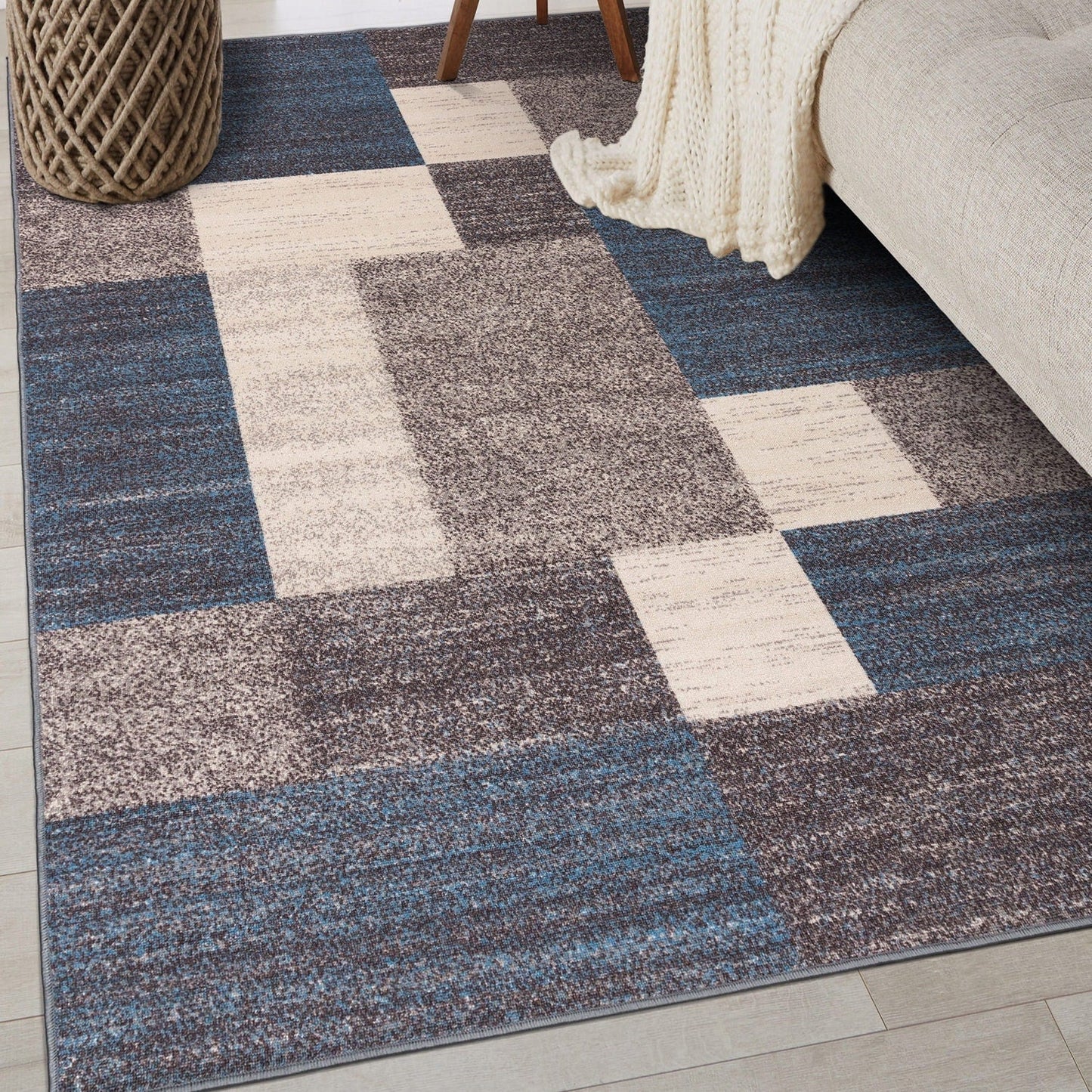 World Rug Gallery Rutschfester Teppich im modernen Boxen-Design