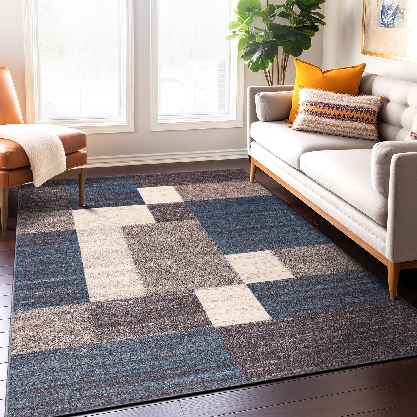 World Rug Gallery Rutschfester Teppich im modernen Boxen-Design