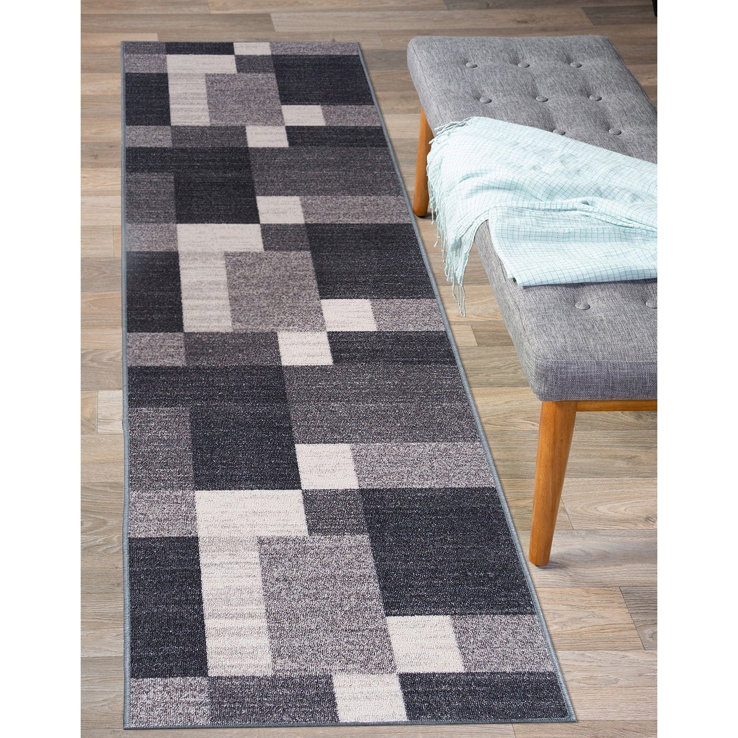 World Rug Gallery Rutschfester Teppich im modernen Boxen-Design
