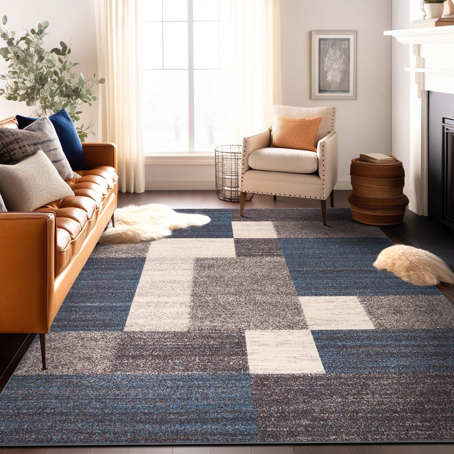 World Rug Gallery Rutschfester Teppich im modernen Boxen-Design