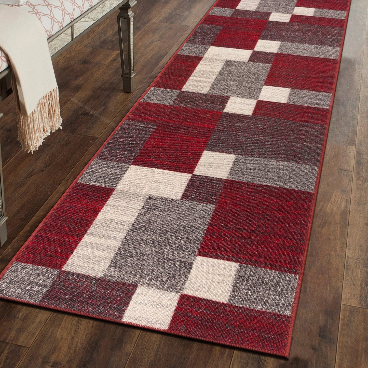 World Rug Gallery Rutschfester Teppich im modernen Boxen-Design