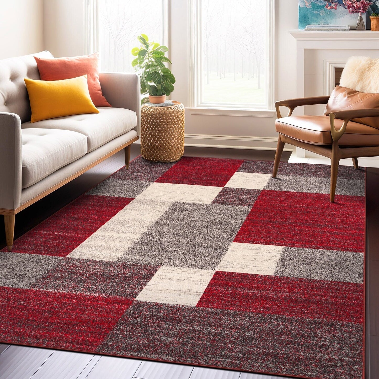 World Rug Gallery Rutschfester Teppich im modernen Boxen-Design