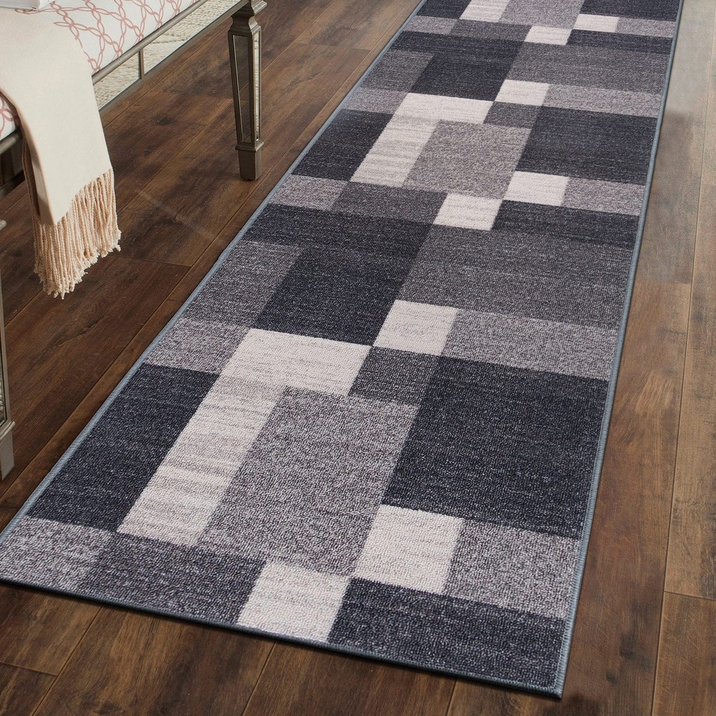 World Rug Gallery Rutschfester Teppich im modernen Boxen-Design