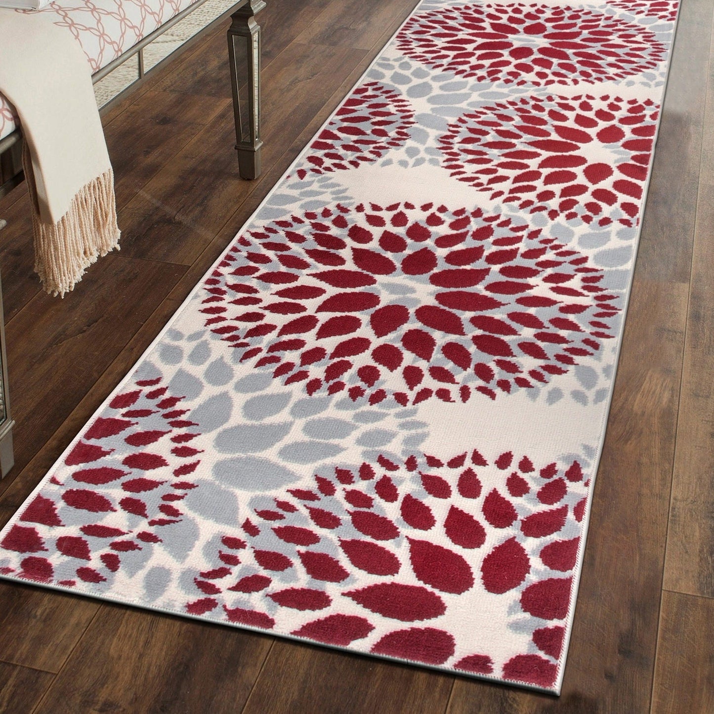 World Rug Gallery Moderner Teppich mit floralen Kreisen
